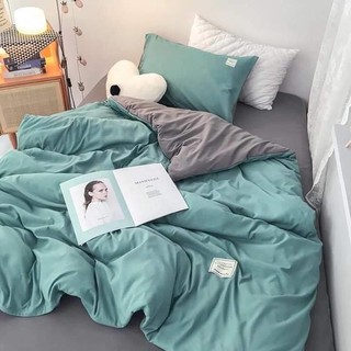 BỘ CHĂN GA GỐI COTTON HÀN QUỐC TICI MÀU XANH NGỌC