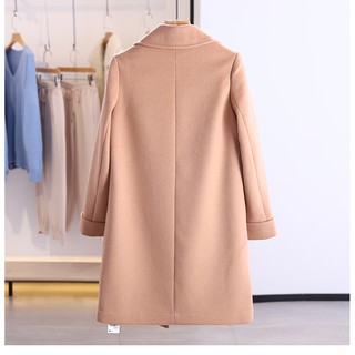 Áo Khoác Dạ Lông Cừu Màu Camel