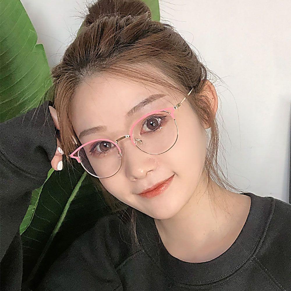 Mắt Kính Gọng Mắt Mèo Tròng Trong Suốt Phong Cách Cổ Điển Dành Cho Nam Nữ