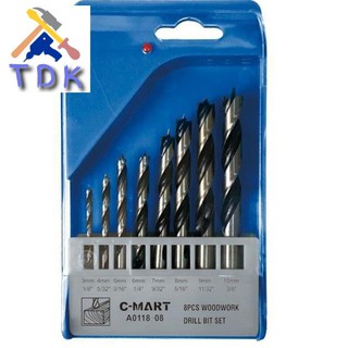 Bộ mũi khoan gỗ 8 chi tiết a0118-08 c-mart