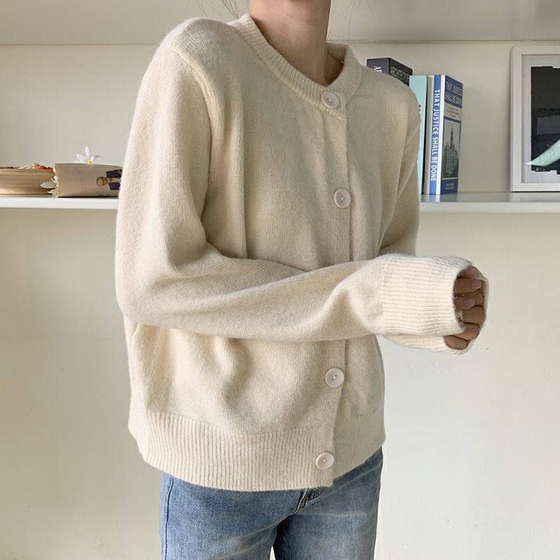 Áo Khoác cardigan Dệt Kim Dáng Rộng Ngắn Thời Trang Xuân Thu 2022 Mới Cho Nữ Dễ Phối Đồ
