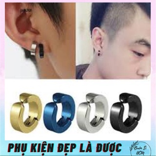 Khuyên Tai Kẹp Trơn Không Cần Xỏ Tai Hàn Quốc Thời Trang (ĐEN - VÀNG - BẠC)