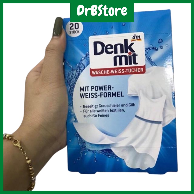 Tẩy Trắng Quần Áo Denkmit Wasche Weiss Tucher, làm trắng quần áo xỉn màu, đơn giản, hiệu quả, hàng nội địa Đức