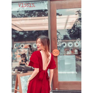 ĐẦM ĐỎ TAY XOÈ NƠ LƯNG 💋