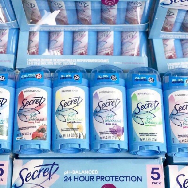LĂN KHỬ MÙI DẠNG SÁP DÀNH CHO NỮ SECRET PH BALANCED FRESH 24H Mỹ 73g