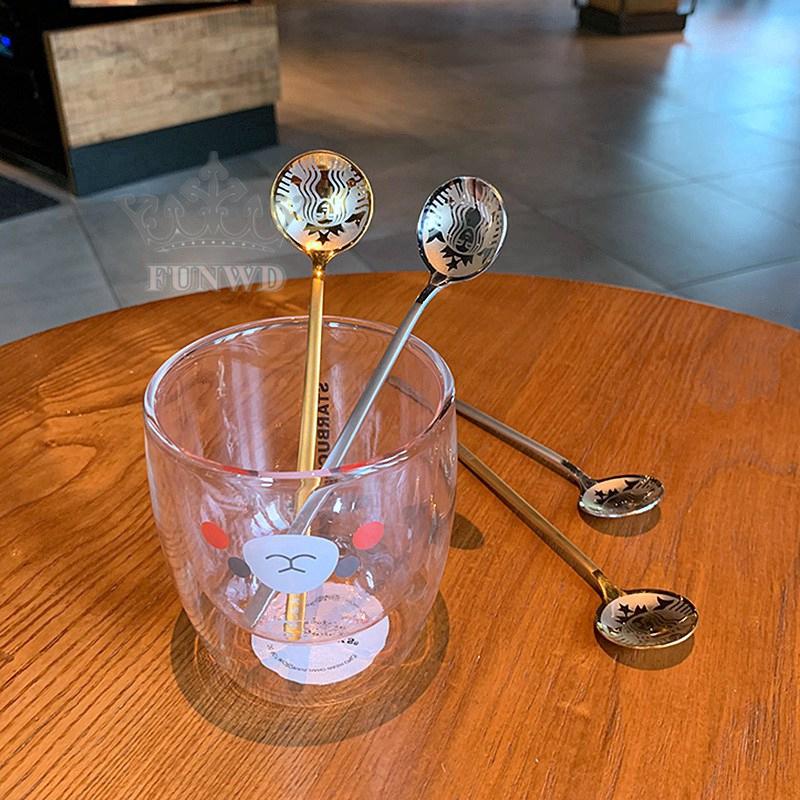 STARBUCKS 1 Muỗng Cà Phê Bằng Thép Không Gỉ Phong Cách Châu Âu