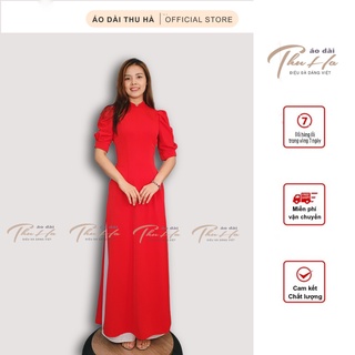 Áo dài cách tân tay bồng , chất vải lụa mỹ cao cấp , mặc lên mềm mịn sang trọng , lm-01