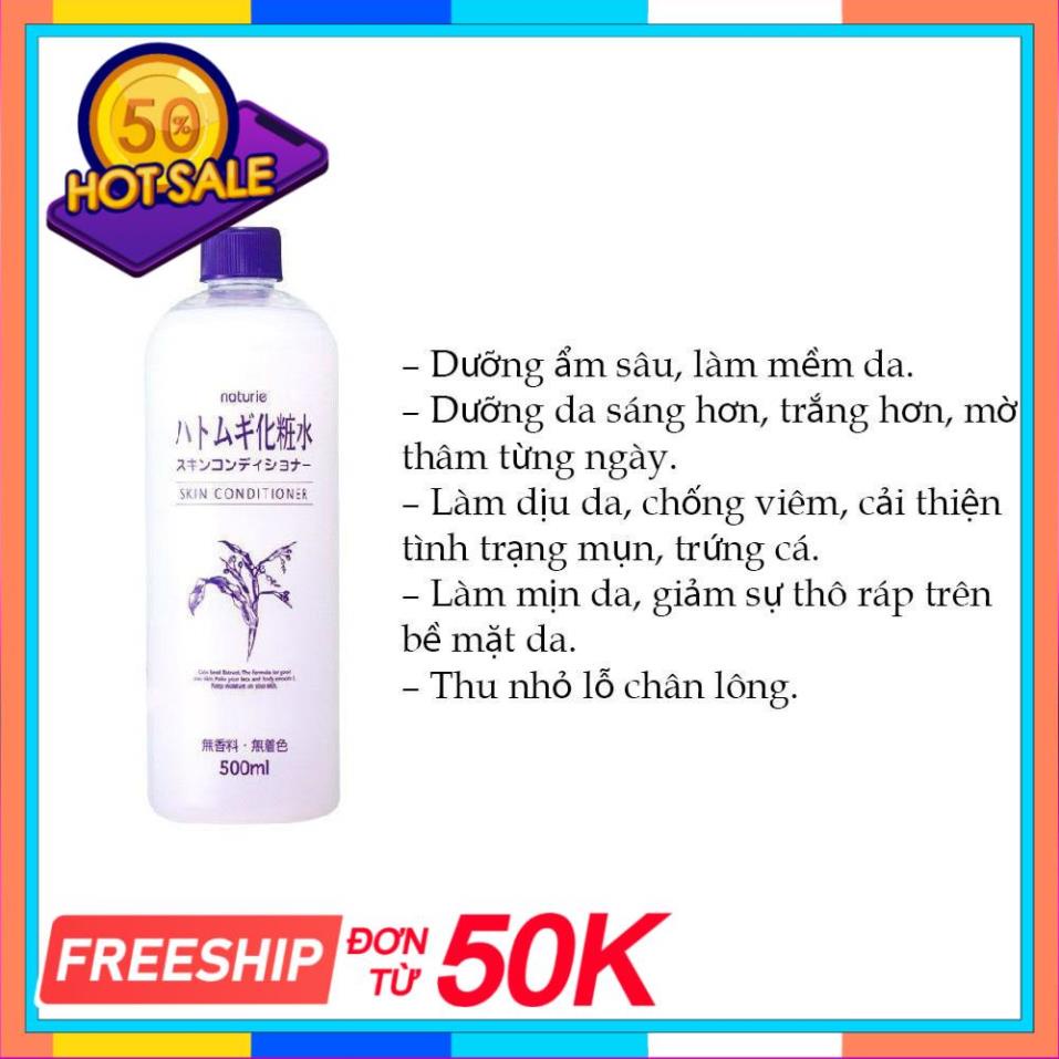 Nước Hoa Hồng Ý Dĩ Naturie Hatomugi Skin Conditioner Lotion Nhật Bản 500ml