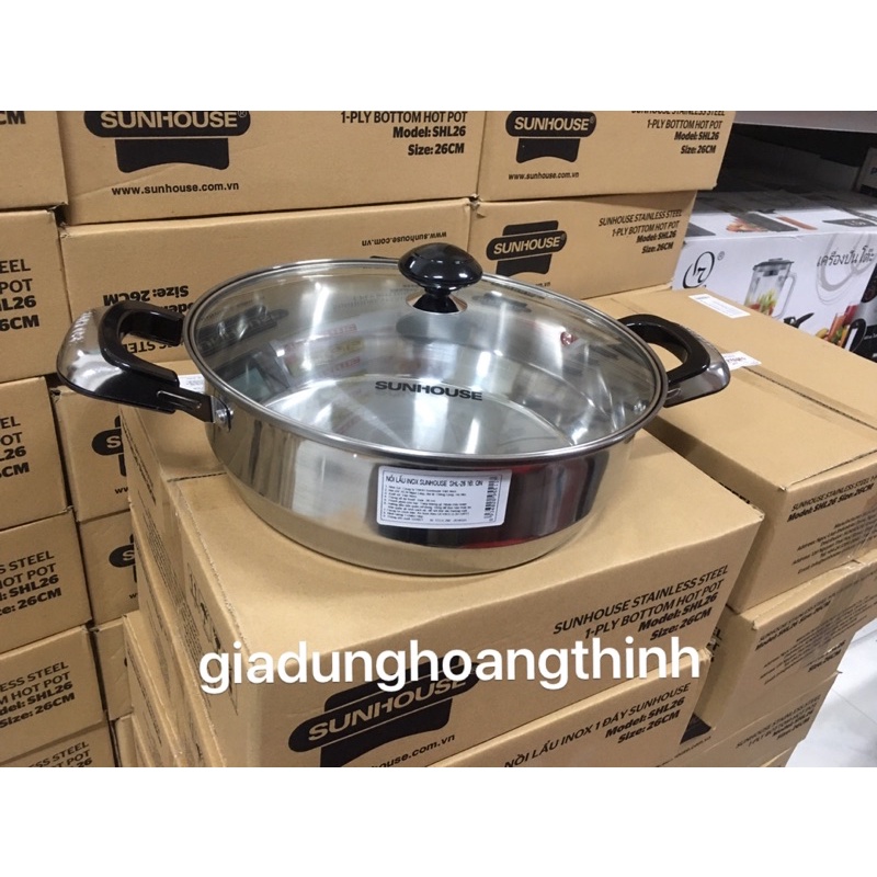 (Miễn ship) Nồi Lẩu inox bếp từ Sunhouse SHL26 _Hàng chính hãng giá rẻ