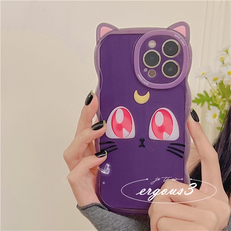 Cat EarỐp Điện Thoại Mềm Hình Thủy Thủ Mặt Trăng Cho iPhone 14 13 12 11 Pro Max SE2020 X XR Xs Max 7 8 6 6s Plus