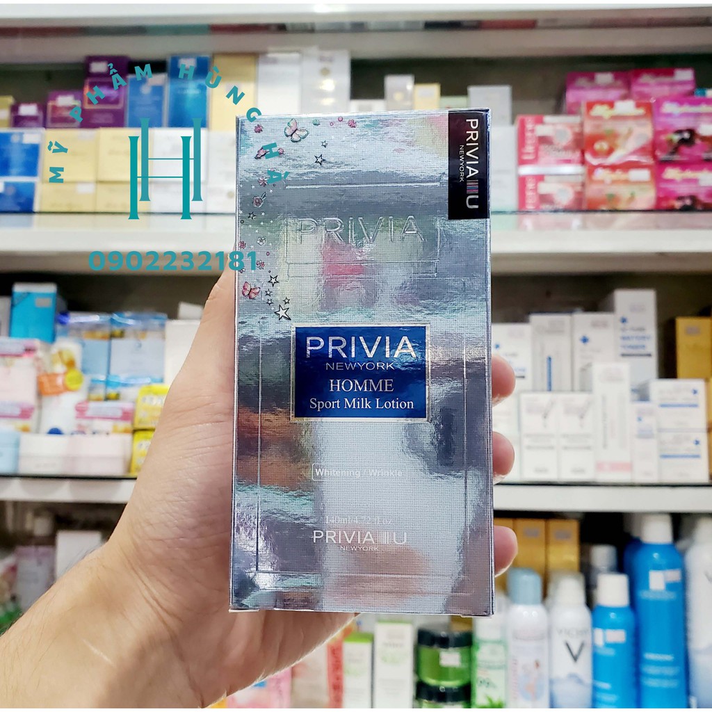 Sữa dưỡng da Privia, dưỡng da thảo dược dành cho nam giới, Privia Sport Milk Lotion 140ml