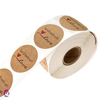 【Hàng mới về】 500pcs Round Stickers Black Font Handmade Adhesive Labels DIY Gift For Food Packaging