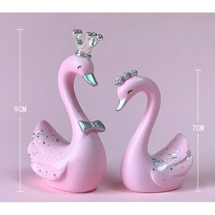 SET 2 thiên nga trang trí taplo xe ô tô