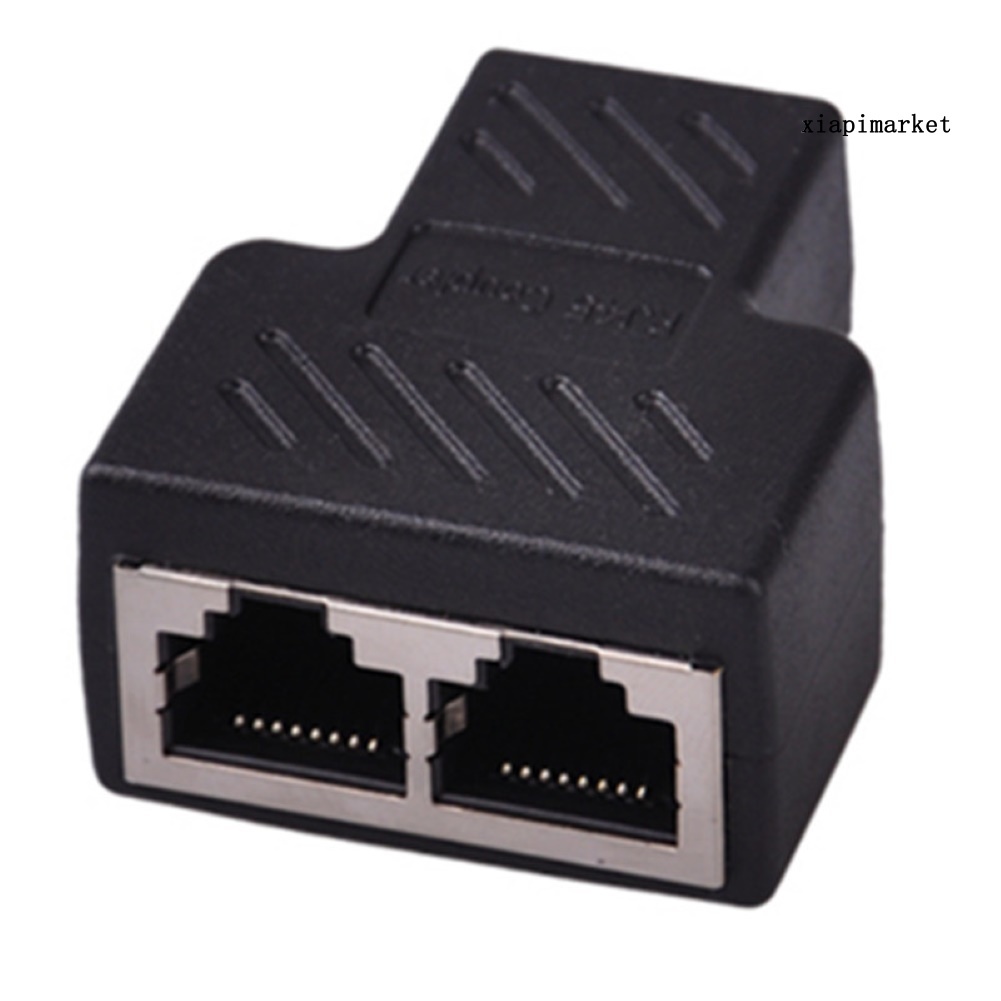 LOP_1 to 2 Way RJ45 Female Splitter Adapter LAN Ethernet Network Cable Connector