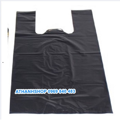 TÚI NILON ĐEN ĐỰNG RÁC, ĐÓNG HÀNG CÓ QUAI XÁCH BÁN THEO 1 GÓI/KG