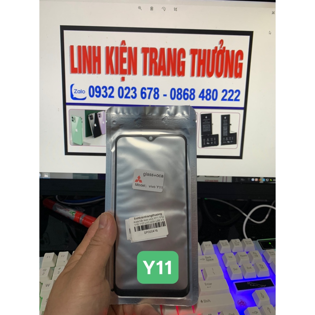 Kính ép liền keo vivo Y11 / Y12 / Y15 / Y17 / U10 / U3X / U20 / Y3 dùng chung