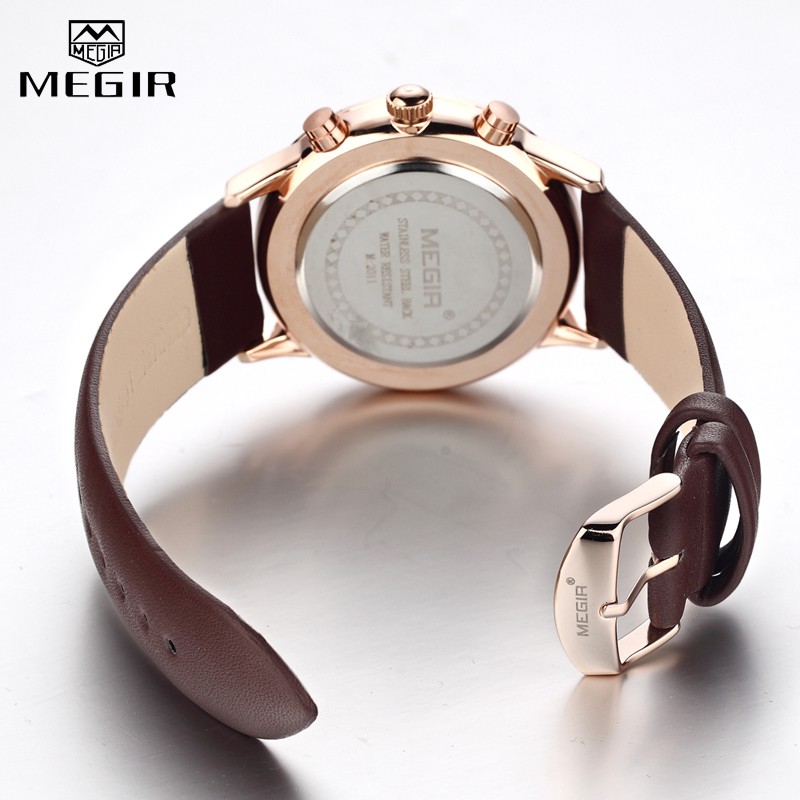 Đồng Hồ Đeo Tay Mặt Tròn Dây Da Sang Trọng Dành Cho Nam MEGIR