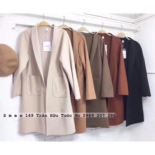Áo dạ ép mỏng cổ bẻ dài