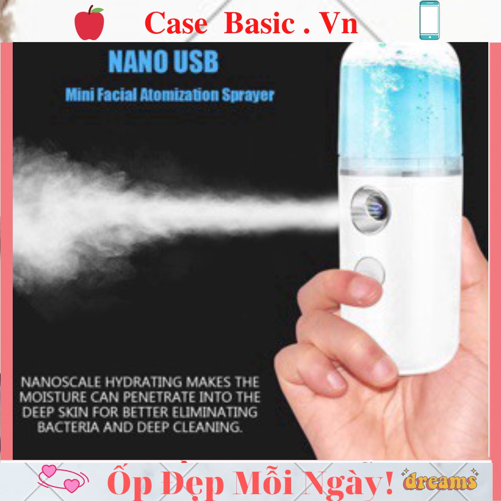 Máy Phun Sương Cầm Tay Xịt Khoáng NANO MINI - Bản Full Phụ Kiện Cáp Sạc -Cấp Ẩm Dưỡng Da Bổ Sung Khoáng