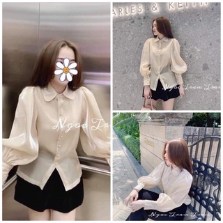 Sơ mi bánh bèo tay bồng tiểu thư áo bánh bèo