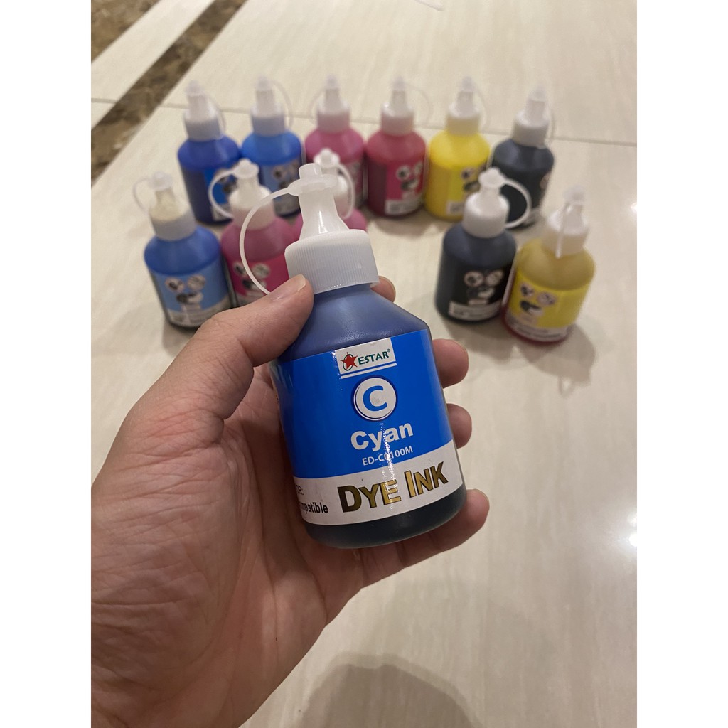 Bộ mực in màu Epson Dye UV 6 màu| Cho máy Epson (100ml)  ( ĐẶT COMBO 4 MÀU SIÊU ƯU ĐÃI )