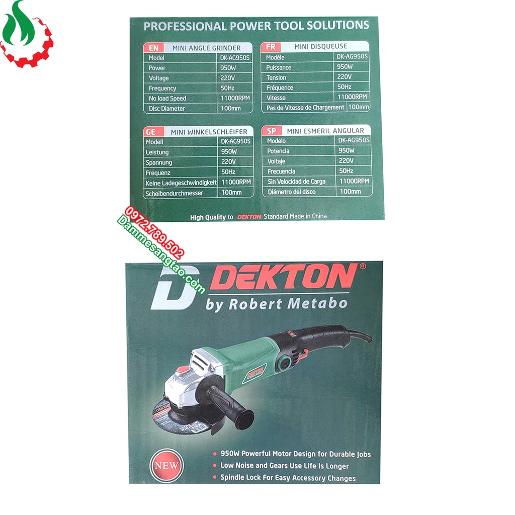 Máy mài góc chỉnh lực Dekton DK AG950S 220V