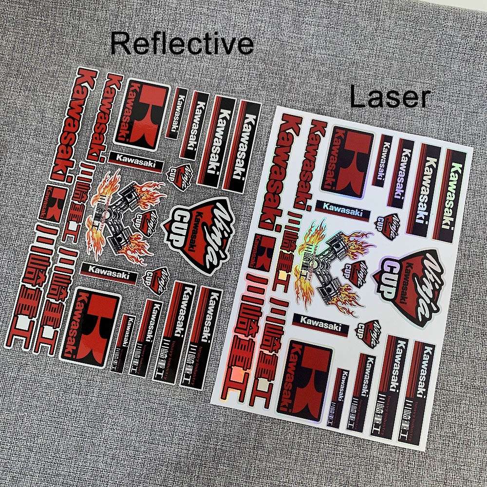 Miếng Dán Phản Quang Chống Thấm Nước Trang Trí Xe Mô Tô/Mũ Bảo Hiểm Kawasaki