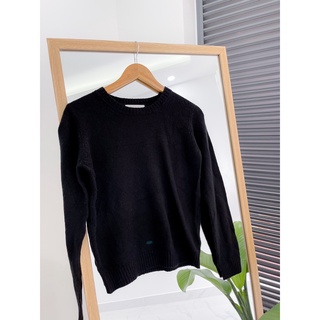 Áo len cổ tròn màu đen tay dài - l by leobox - hand-picked collection - 2nd hand