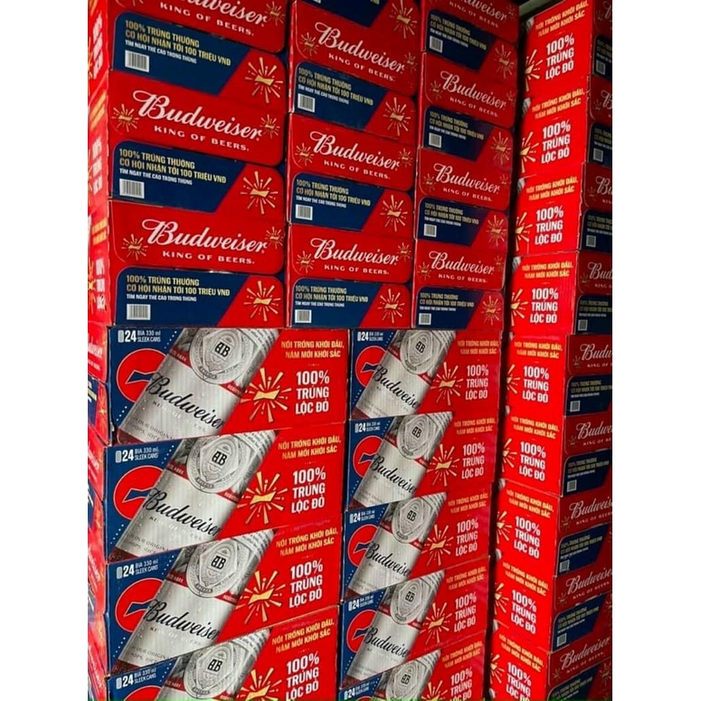 Thùng Bia Budweizer  24 Lon 330ml