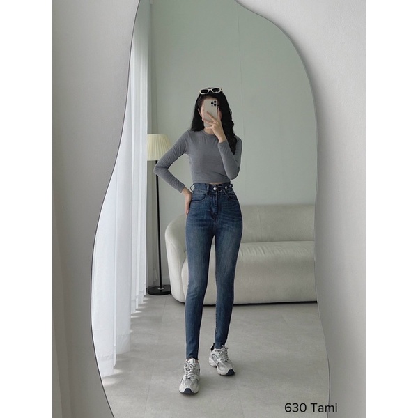 QUẦN JEANS ÔM LƯNG CAO KIỂU dáng hàn quốc