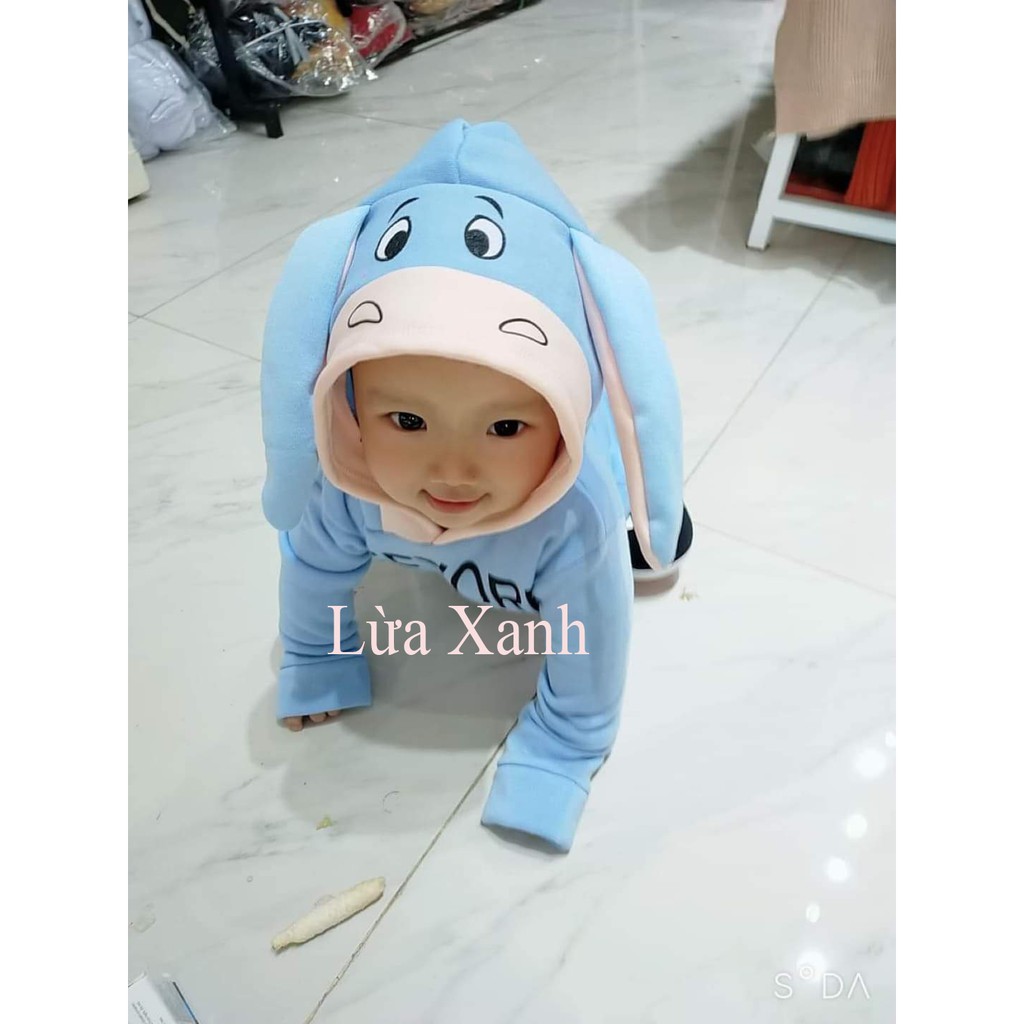 Áo nỉ trẻ em thu đông hoodie mũ trùm đầu hình thú dễ thương cho bé trai bé gái từ 8 đến 18kg