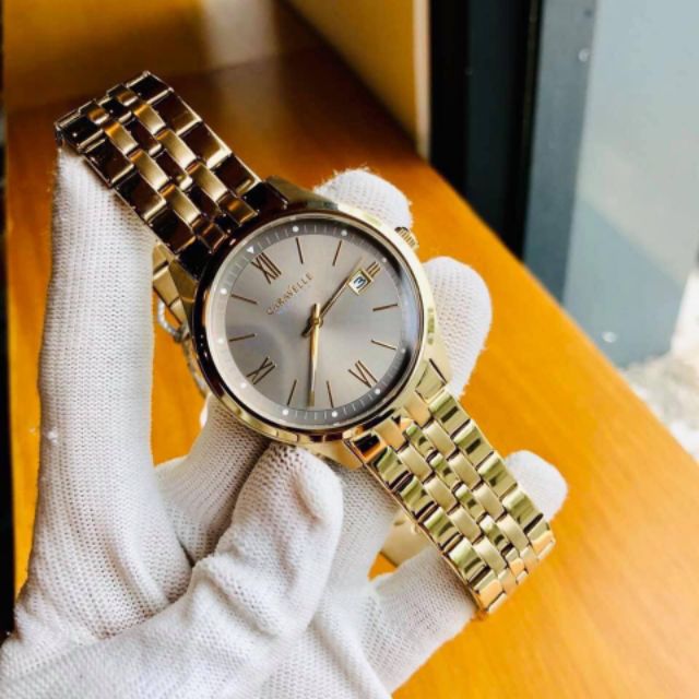 Đồng hồ nam Caravelle 44B111 vàng gold mặt xám cực đẹp