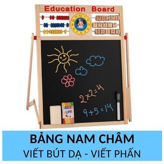 Bảng gỗ giáo dục 2 mặt nam châm cho bé