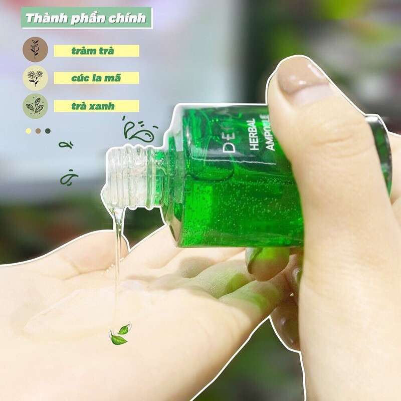 Tinh Chất Thảo Dược Hỗ Trợ Giảm Mụn Derladie Herbal Ampoule For Blemish 30ml