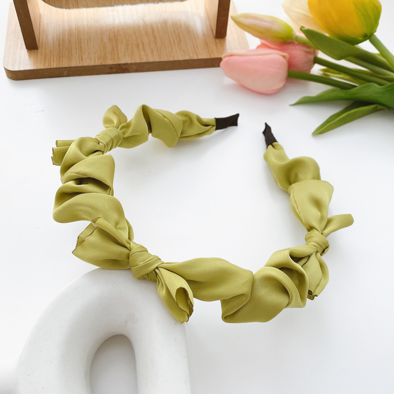 Summer Headband Satin Folds Bow Headband Female Hairpin