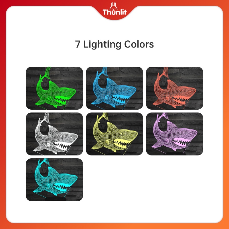 Đèn ngủ THUNLIT sạc usb hình cá mập độc đáo