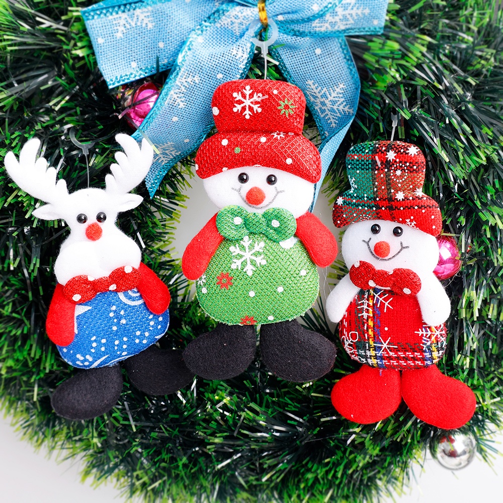 Set 12 Búp Bê Vải Hình Ông Già Noel Hoạt Hình Trang Trí Giáng Sinh