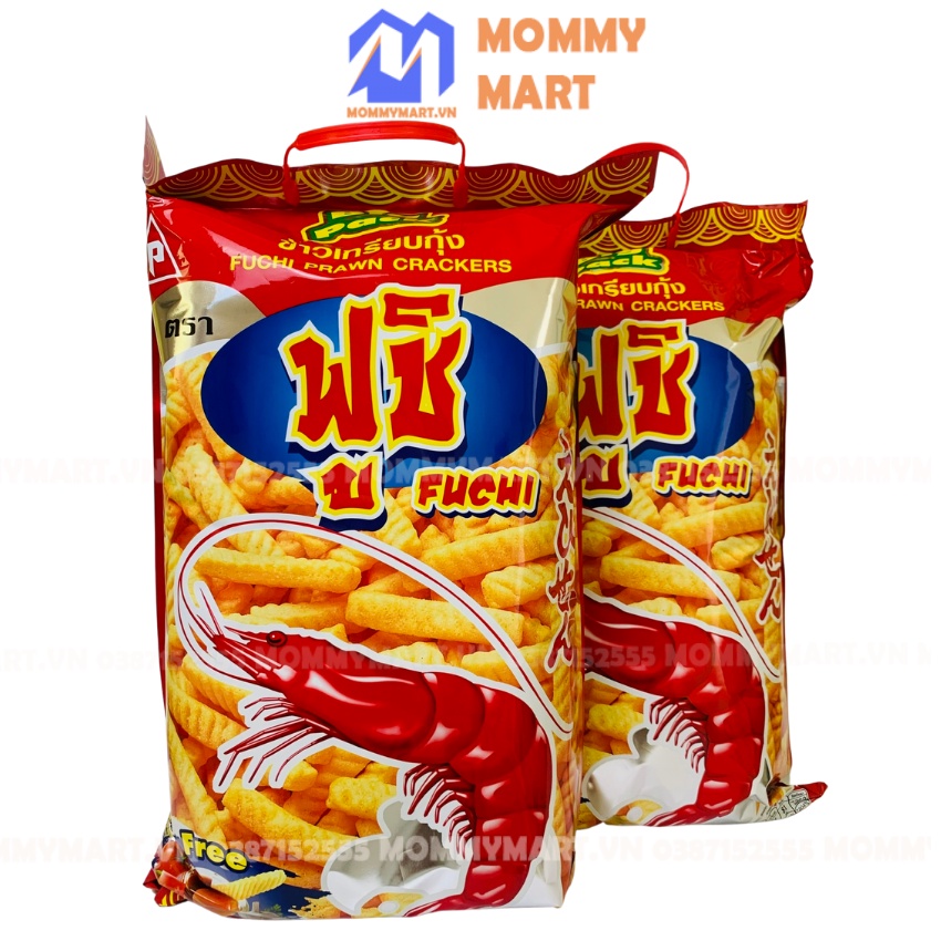 Bim Bim Tôm Khổng Lồ Thái Lan Fuchi 600g 1 bịch lớn 6 gói nhỏ bên trong kèm sốt chấm siêu ngon Mommymart