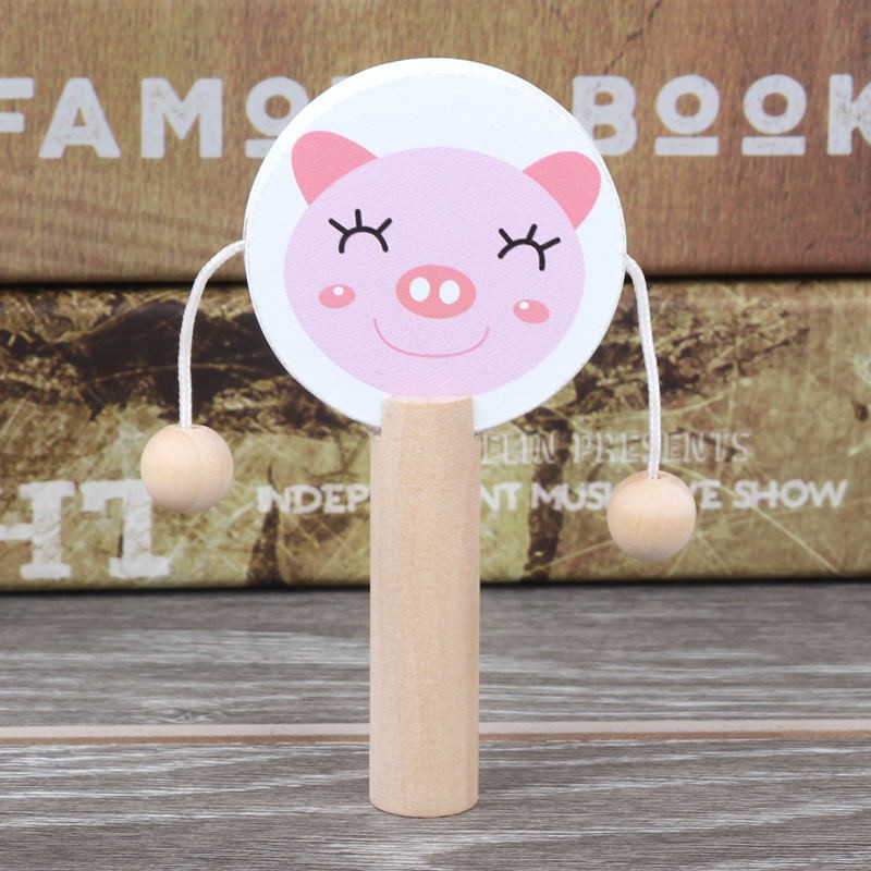 Đồ chơi dạng gỗ trống lúc lắc cao cấp quà tặng cho bé trẻ em