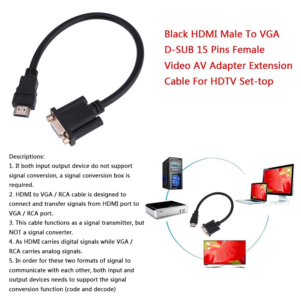 Cáp Chuyển Đổi Hdmi Sang Vga D-Sub 15 Cái 340mhz 10.