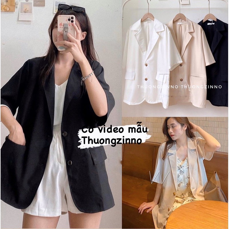 [Ảnh thật/Video]Áo blazer Meci cộc tay túi nắp Áo vest thiết kế kiểu dáng Hàn Quốc | BigBuy360 - bigbuy360.vn