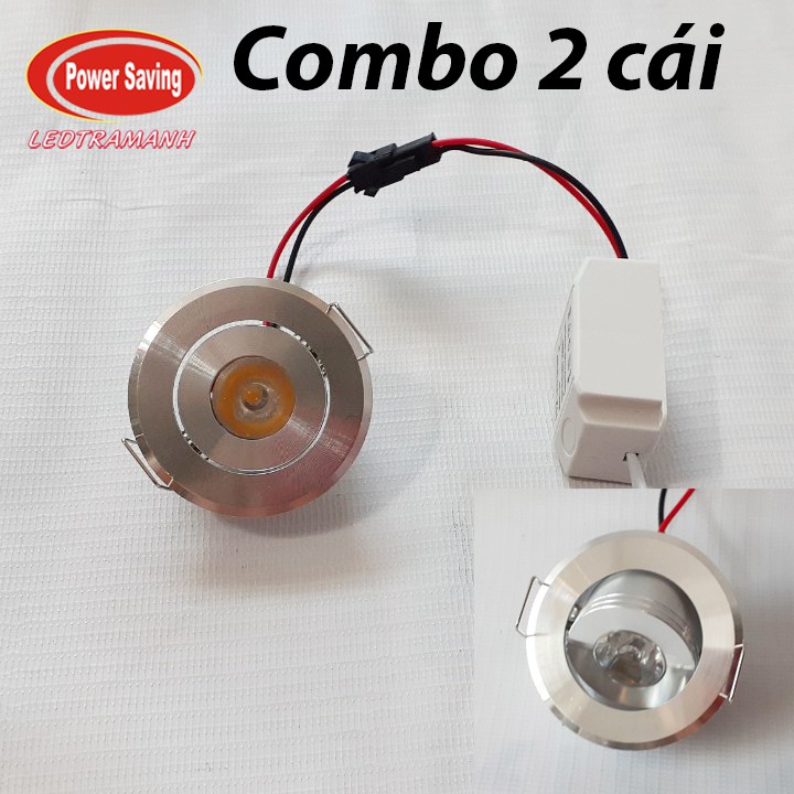 Combo 2 cái led âm trần mắt ếch 1w Khoét 45mm
