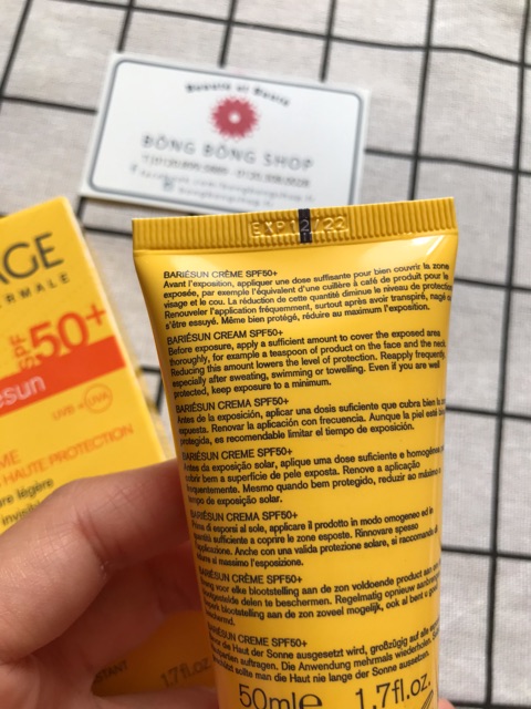 (Chuẩn Pháp-50ml) Kem chống nắng Uriage Bariésun Crème SPF50* cho da nhạy cảm