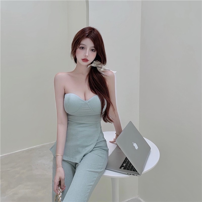 Set bộ áo cúp ngực quần ống loe