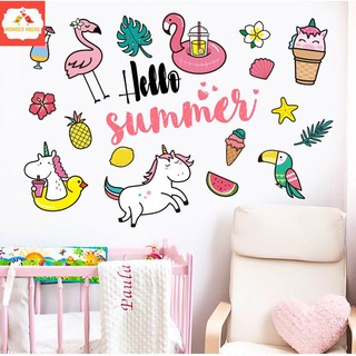 Decal dán tường 3D đẹp giá rẻ phòng ngủ phòng khách - trang trí cho bé gái bé trai có keo sẵn - unicorn ngựa thần