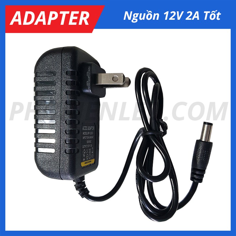 Nguồn 12V-2A Jack Dc 5.5mm - Adapter 12V - Có đèn báo nguồn - Dùng cho dây Led 12V, tivi box, camera IP