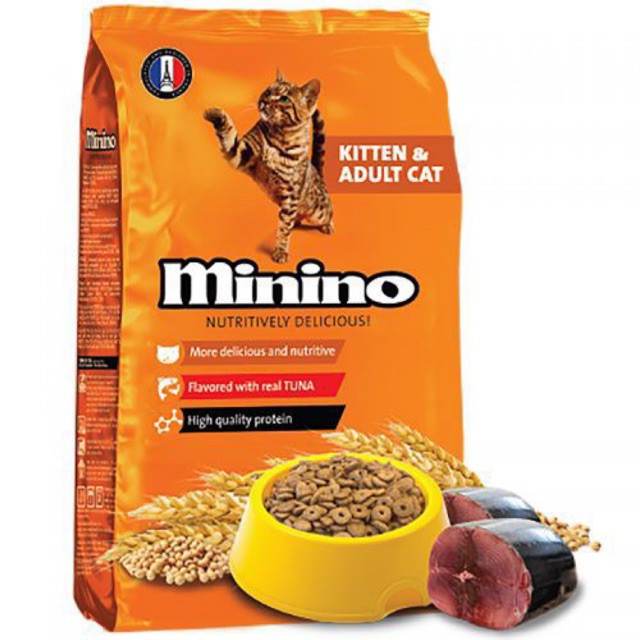 THÙNG 7,8KG - Thức ăn hạt khô cho mèo Minino vị cá ngừ 1,3kg