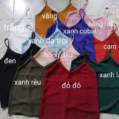 Áo cổ tim 2 dây nhiều màu