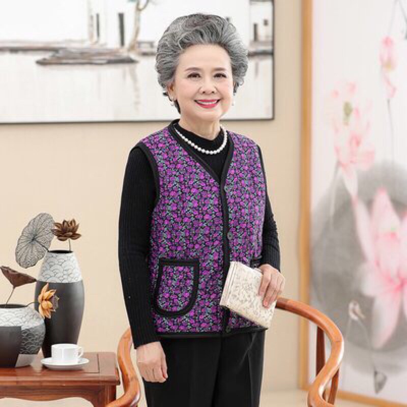 Áo khoác gile lót lông siêu ấm cho người trung niên