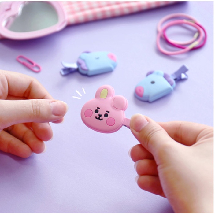 Bộ 1 / 2 Kẹp Tóc BTS BT21 Dễ Thương Cho Bé Gái